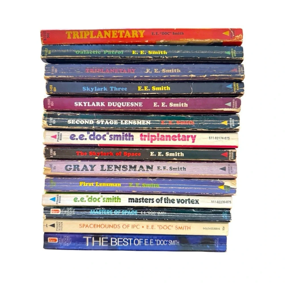 Vintage Lot of 14 E.E. Doc Smith Paperbacks from Lensman & Skylark Series SciFi